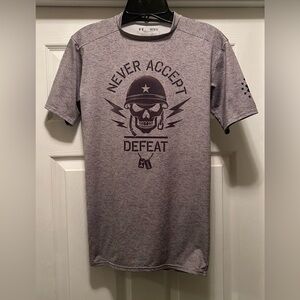 Under Armour Gray Graphic Tee - Never Accept Defeat